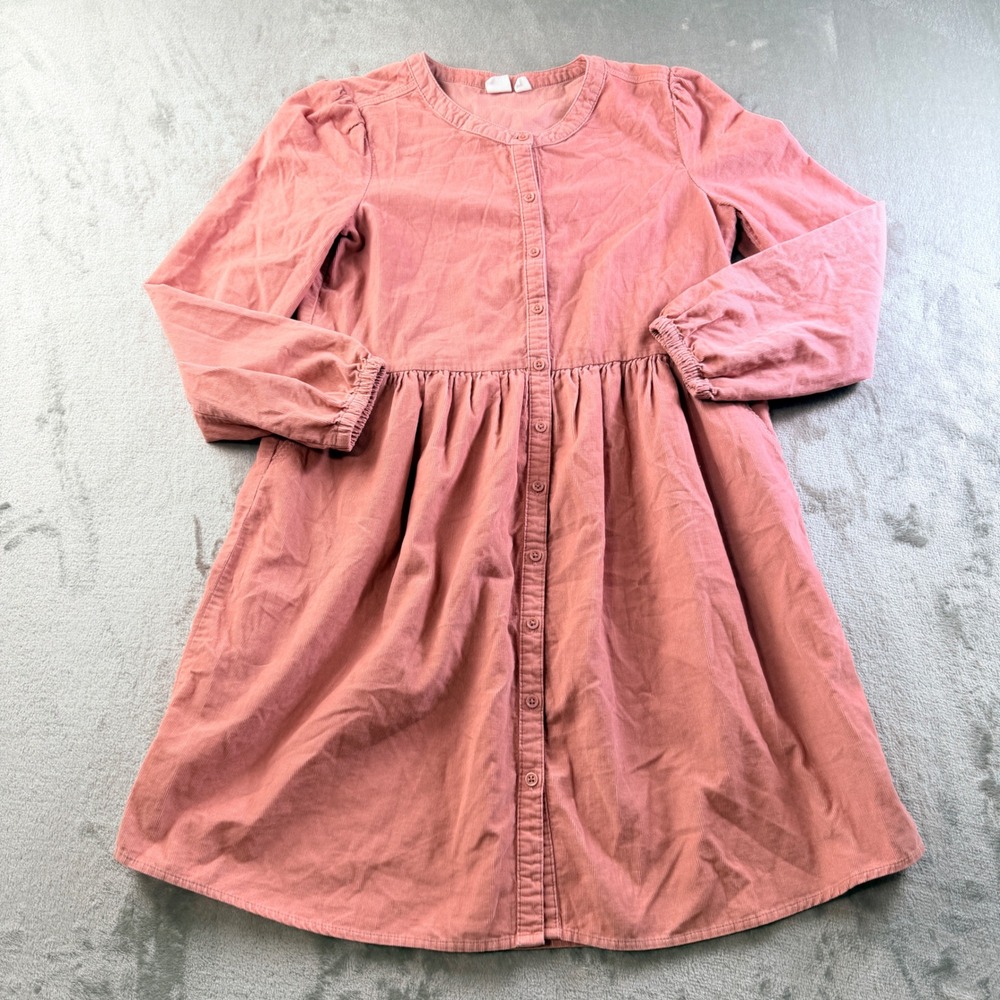Gap Kids Pink Corduroy Button Front Long Sleeve Dress XXL 14-16